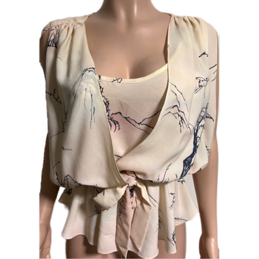 Eva Franco Cream and Black Blouse